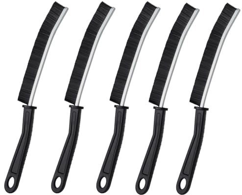 Eckenreinigungsbürste,Badezimmer Lückenreinigungsbürste-Spaltbürste,Reinigungswerkzeug mit langem Griff Zuhause Küche Rillenspalt Fenster Türschiene Schrubber Bürsten Fugen Reinigungsbürste (5PCS)
