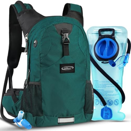 Lunidry Trinkrucksack, Thermoisolierter Trinkrucksack mit 2 l BPA-freier, auslaufsicherer Wasserblase, Tagesrucksack, perfekt zum Laufen, Radfahren, Wandern, Klettern, hält Flüssigkeiten bis zu 4