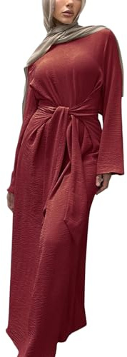 Jazvano Abaya Kleid für Muslim Eid Gebet - Dubai Maxi Kaftan Islamischer Salah Tageskleid - Weiche Muslimische Frauen Kleidung