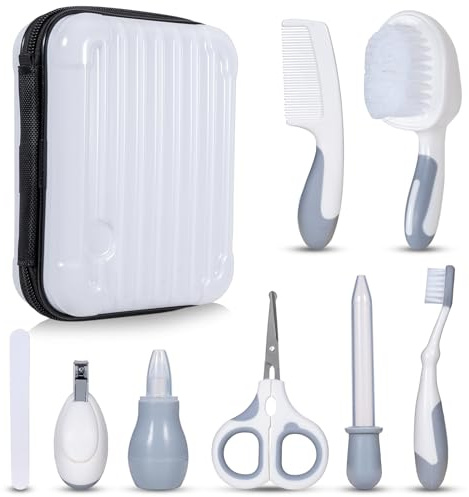 Little Angel - Kit de cuidado de salud y aseo para bebés, juego de cuidado de seguridad para recién nacidos, con peine de cepillo para el pelo, cortaúñas, aspirador nasal para recién nacidos, bebés,