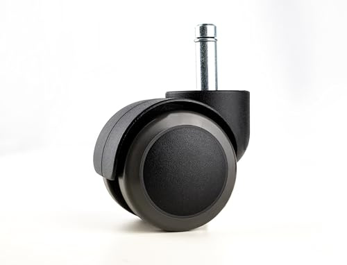 Sedus Stoll Stuhlrollen Ersatzrollen für Bürostuhl Schreibtischstuhl Rollen, Doppellaufrollen für Drehstuhl Zubehör, 5er Set (Hartbodenrollen | 10mm, schwarz)