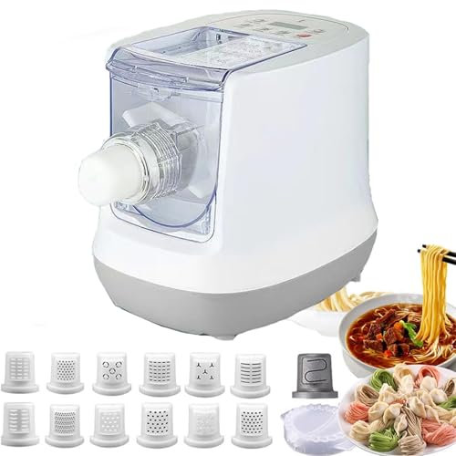 Cplsntaeam Macchina per Pasta elettrica, Macchina per pressare Le tagliatelle Automatica da 260 W, Macchina per impastare e Fare Le tagliatelle, per Spaghetti/tagliatelle/Pelle di Gnocchi