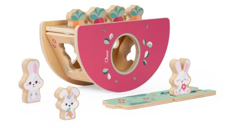 Chicco Playset in Legno, Collina dei Coniglietti, Gioco Montessori, Gioco Forme-Incastri e di Equilibrio, Pianta Il Tuo Orto, 3 Personaggi Esclusivi, Bambino 2+ Anni, Idea Regalo