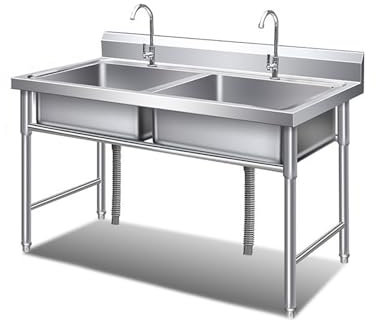 Lavello da cucina in acciaio inox, lavello a doppia vasca, stazione lavello da cucina indipendente per ristoranti, lavamani portatili per la casa, lavanderia, garage, utilità
