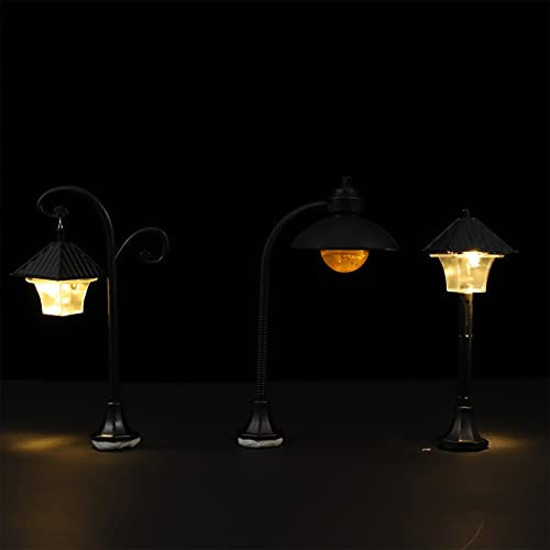 Milisten Lampione Stradale Decorativo Lampada Da Giardinaggio 3 Pezzi Per Paesaggi in Miniatura Ornamento Luminoso Per Scene Di Giardino