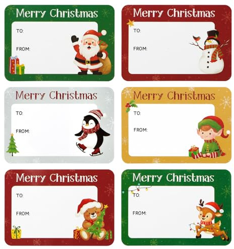 120 Étiquettes Cadeau Noël Décoration Sticker Autocollant Emballage Cadeau