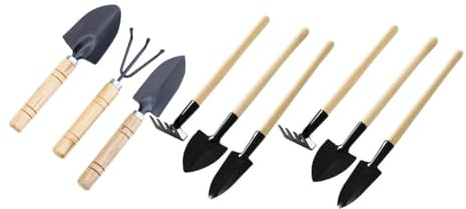 BESPORTBLE 9pièces Mini Outils De Jardinage Truelle à Creuser Et Pelle à Main pour Rempoter Terreau De Transplantation pour Balcon Jardinière Et Potager