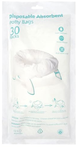 30 Stück Baby Töpfchenbeutel mit Saugfähigem Pad Tragbare Töpfchen Liner | Müllbeutel für Toilettenstuhl, für Unterwegs, Reisen, Auto Universelle Toilettenbeutel, für TöpfchenstüHle Toilettensitz