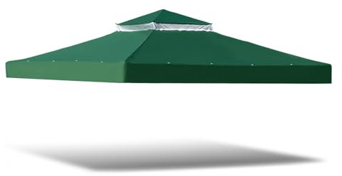 Toldo de repuesto impermeable de 10 x 10 pies para cenador al aire libre, doble techo, patio, pabellón con ventilación de aire y agujeros de drenaje, 95% resistente a los rayos UV, ideal para jardín y