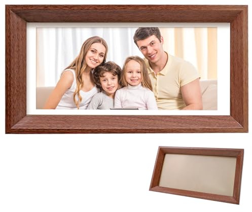Marco de Fotos de Madera Estilo Roble 22x12cm, Portafotos Multiapertura para 3 Imágenes, Soporte de Mesa Decorativo para Salón Dormitorio Oficina, Diseño Elegante