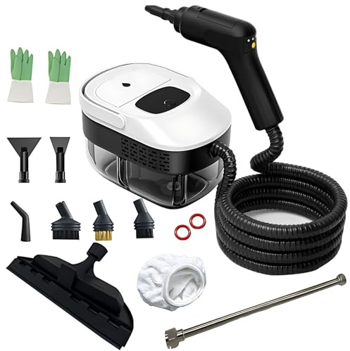 MOZMY Dampfreiniger Handgerät 2500W, mit 1600ml Wassertank, Tragbarer Dampfreiniger, Dampfreinigunger für Fenster, Küche & Haushalt (ohne akku)