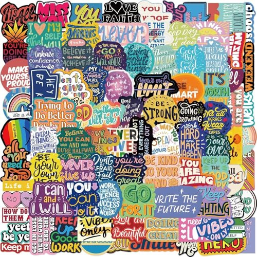 ToVii 100 Unique Motivational Stickers for Adults Teens - Waterproof Inspirational Affirmation Vinyl Decals for Water Bottles, Laptop, Vision Board