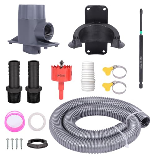 Colector de Agua de Lluvia, Kit Desviador de Barril con Manguera, Broca, Junta para Depósito y Accesorios de Montaje, Recuperador para Jardín y Bajante de Techo