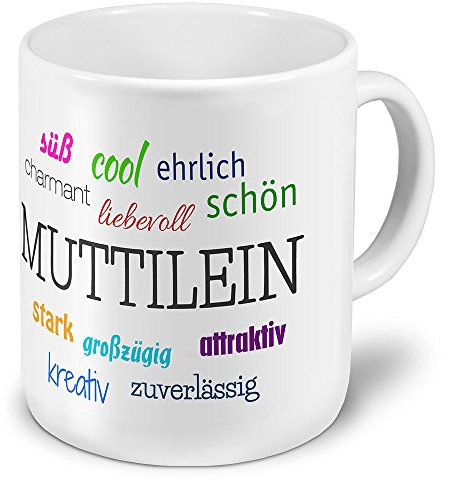 printplanet XXL Jumbo-Namenstasse Muttilein - XXL Jumbotasse mit Design Positive Eigenschaften - Namens-Tasse, Namens-Krug, Becher, Mug