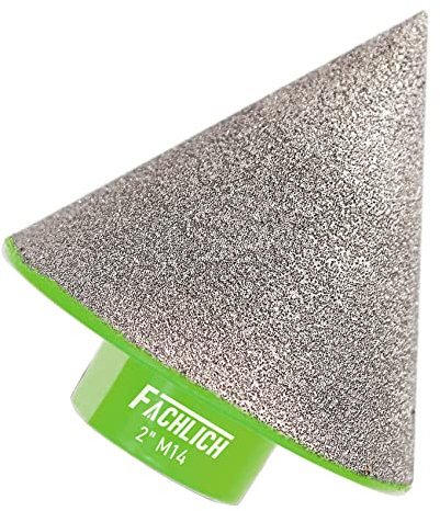 FACHLICH Fresa de Diamante 50mm Broca de Chaflán para Agrandar Agujeros en Baldosas Porcelana Mármol Cerámica Granito