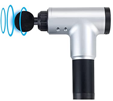 Maximex 4-in-1 Impuls-Massagegerät, wohltuende Massage-Pistole mit 4 wechselbaren Aufsätzen, tiefenwirksame Impuls-Massage mit 6 Geschwindigkeitsstufen, akkubetrieben, kompakt