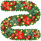 Guirnalda de Navidad, 2,7 Metros Guirnaldas navideñas con Luces LED, Corona de Frutos Rojos para Escaleras Chimeneas Puertas, Guirnaldas navideñas Artificiales Decoración Interior Exterior