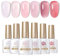 BORN PRETTY 10ML UV Nagellack Natur Rosa, Nudefarben, Pink Rose, Shellac Milchig Weiss, Klassischer Schellack Nagellack Natur Gel Nagellack Rosa Weiss Töne Serie Jelly Gel Transparent