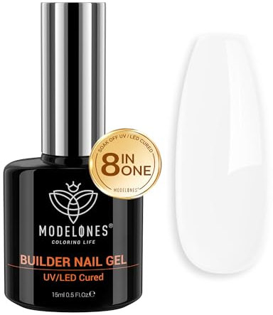 modelones Aufbaugel Für GelnäGel, Weiß Builder Gel, Gel Nagellack Nagelverlängerung Extension, Soak Off UV Nägel Gellack für Nagelstudio maniküre set Weihnachtstag 15 ML