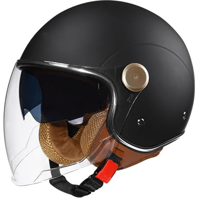 Casque De Moto, ECE Certifié Casque Semi-Ouvert Casque Jet Casque Moto Et Scooter Femme Adulte Anti Scratch Visiere