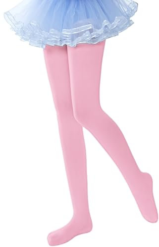 leg elegant Ballet Footed Dance Tights for Toddler and Kids Girls 50D (Classic Pink, 8-10)