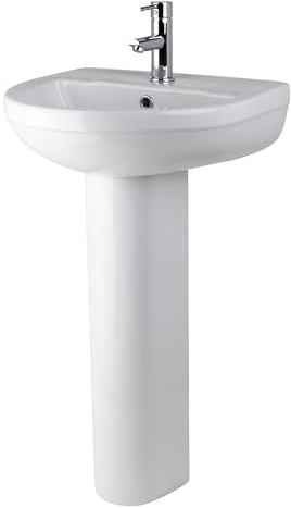 Balterley Round 1 Tap Hole Basin & Full Pedestal - 500mm
