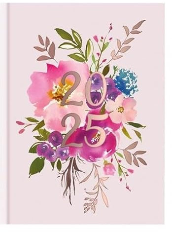 2026 A5 Hardcover Diary, Week to View Planner, Stylish Lilac Floral Design, A5 Size (Pink Floral)