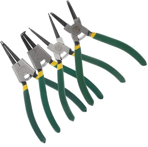 OSOLADY Sprengringzange Hochleistungs-federzange Zum Entfernen Von Ringen Mit Gebogenen Und Geraden Backen Für Mechanikerwerkzeuge Aus Robustem Stahl