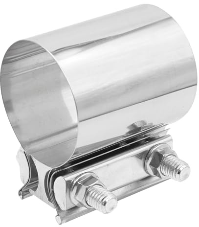 Krtopo Abrazadera para Tubo de Escape - Abrazadera de Junta de Solape de Acero Inoxidable 304 Universal para Sistemas de Escape Silenciadores Convertidores Catalíticos Reductores (63MM)