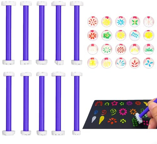 CHARMNAIL 20-Petal Dotting Tool, 3D-Druck Doppelseitig Punktmalerei Werkzeug, Reinigbar, Für Felsen/Karten/Kreativprojekte