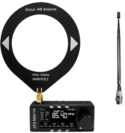 V4 ATS Mini Radio Bärbar Full-Band DSP Mottagare med 4,8 cm (1,9 tum) IPS-skärm Hörlursförstärkare för utomhusbruk