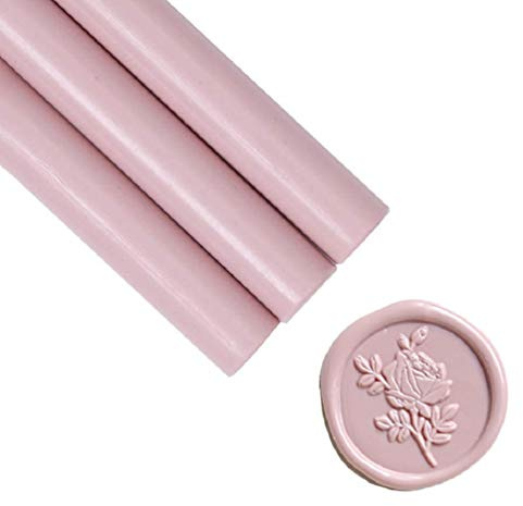 UNIQOOO Siegelwachs-Stäbchen für Siegelwachs-Stempel – Dusty Rose Pink, ideal für Hochzeitseinladungen, Karten, Umschläge, Schneckenpost, Weinpakete, Geschenkideen, 8 Stück