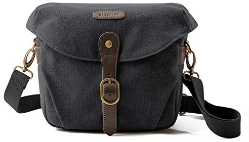 bagsmart Kameratasche Spiegelreflex, Foto Tasche Schultertasche für SLR-Kamera und Zubehör(Schwarz)