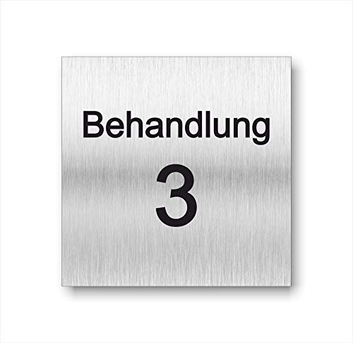 Türschild Schild Behandlung UV Druck 12 x 12cm - 3mm Aluverbund - Made in Germany - Art.Nr. 2108 (Behandlung 3)