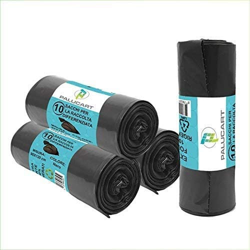 Virsus Sacchi Neri Grandi Resistenti Sacchi Spazzatura condominiali, 120 Litri, 30 Sacchi x 4 pack