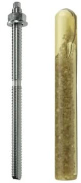 BATIFIX Set 10 Stück Verbundanker Patrone + Ankerstange M10 x 130 - verzinkt I Styrolfrei Option 1 I Schwerlast-Anker I Schwerlast-dübel I Gewinde | Mörtelpatrone