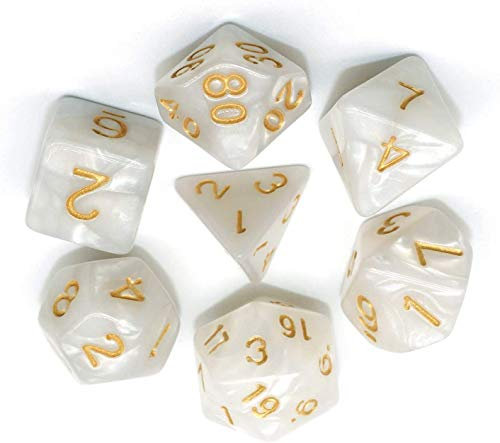 BOBOZHONG Polyedrische Würfel,7pcs DND Würfel Set Layered Polyhedral D&D Würfel für Dungeons and Dragons RPG MTG Tischspiele（Weiß