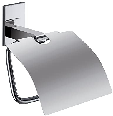 GEDY G-Singapore, Porta Carta igienica Coperto, Finitura cromata, Misure 15 x 14,3 x 6,8 cm e Peso 0,3 kg, Porta Rotolo in Acciaio Inox e Cromall®, Garanzia 10 Anni, Design R&S Gedy