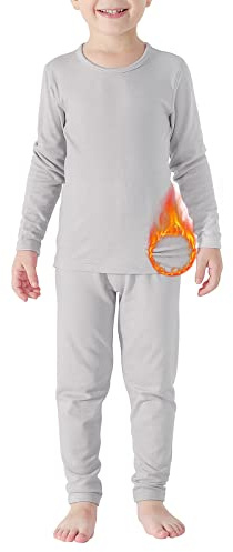 Boy's Thermal Underwear Warm Baby Long Johns Sets Toddler Winter Clothers Ski Thermal Underwears Light Grey (100) /3T