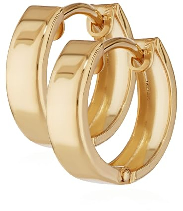 NKlaus Klappcreolen 375er Gelbgold 9 Karat, 12,4x3,2mm quadratisch, 2 Stück | Hochglanzpoliert