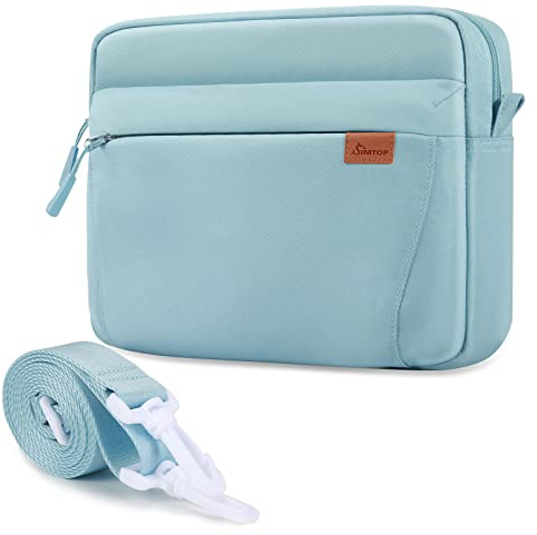 SIMTOP Borsa per Tablet in poliestere Borsa per iPad Borsa a Tracolla per tablet 11 pollici Impermeabile a più Scomparti cover protettiva per Tablet,Azzurro