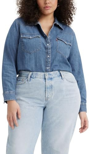 Levi's Women's Ultimate Western Shirt (Standard and Plus), (New) Mighty Fine, XX-Large