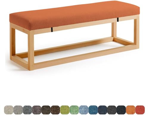 Lsjoaw Bankauflage Bankkissen Sitzauflage Sitzkissen Bank 120X40X8CM Stuhlkissen Bankpolster Schaukel mit abnehmbarem Bezug für Fensterbank Outdoor Gartenmöbel Terrasse Drinnen Sitz,Orange