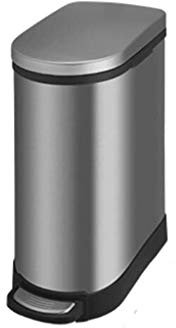 Pattumiera Silenziosa Bidoni da Cucina Acciaio Inox 10L Pedal Home con Coperchio Creativo