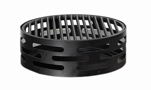 Oleio BBQ Design Schwarzer Wokaufsatz für Feuerplatte | Grillring | Plancha | Grillplatte Wokkrone Krone für alle Feuerplatten mit 25cm Feuerloch