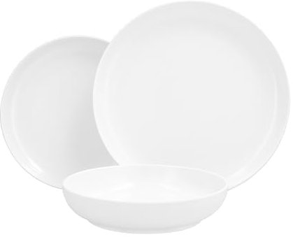 Fortessa Cooper Melamine/Outdoor - Vajilla de 12 piezas, servicio para 4, color blanco