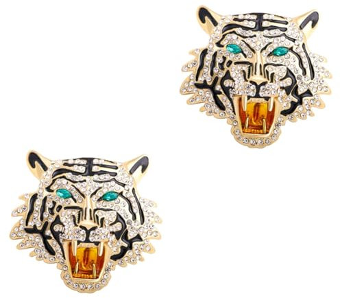 PACKOVE 2St Tiger Brosche Goldbrosche Anzugjacke herren Anzugbrosche eine Halskette Halsketten Anzug Reversnadel Broschen für Damen Tier Stift Zubehör Korsage Mann Abzeichen Zink legierung