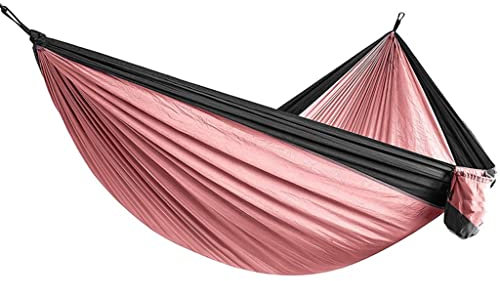 QTANZIQI Tragbare Doppelfallschirm-Hängematte für Camping und Reisen - Survival Garden Freizeitausrüstung - Hängemöbel für den Außenbereich (Rose)