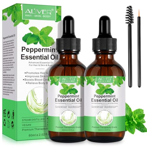 Pfefferminzöl 120ml, Minzöl Pfefferminzöl Ätherisches Öl, 100% reines, natürliches, kaltgepresstes Peppermint Oil für Haarpflege, Massage, Hautpflege, Kopfschmerzlinderung, Frisch & Belebend