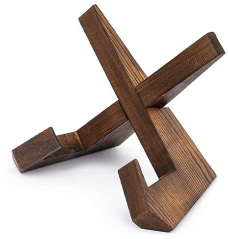 Kochbuchhalter Kochbuchständer Einfacher Tellerständer Leseständer Faltbar Bilderständer Bilderrahmen Halterung Vintage Bildständer Buchständer aus Holz Tellerständer für Küche iPad Tablet Ständer